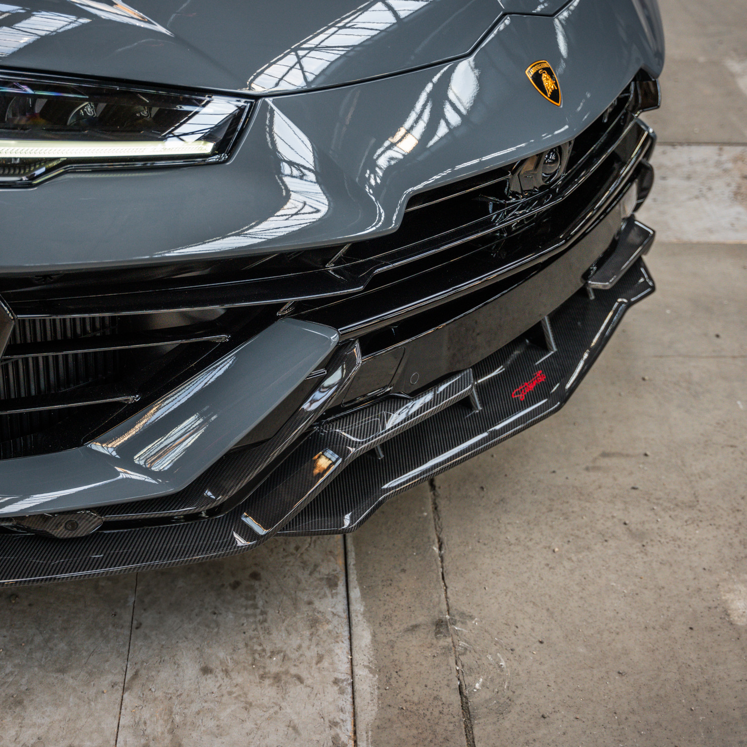 Close-up of side front
